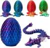 New 4-Piece 3D Printed Dragon Eggs Inside, Full Articulated Crystal Dragon Egg, Home Decor Flexible Joints Fidget Executive Desk for Adults Stress Relief Autism ADHD