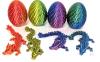 New 4-Piece 3D Printed Dragon Eggs Inside, Full Articulated Crystal Dragon Egg, Home Decor Flexible Joints Fidget Executive Desk for Adults Stress Relief Autism ADHD - 2