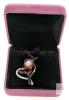 Gorgeous New Neo Chrome Oil Slick Rose Flower in Heart CZ Pendant on Multi Chromatic 18" Chain in Velvet Gift Box - 4