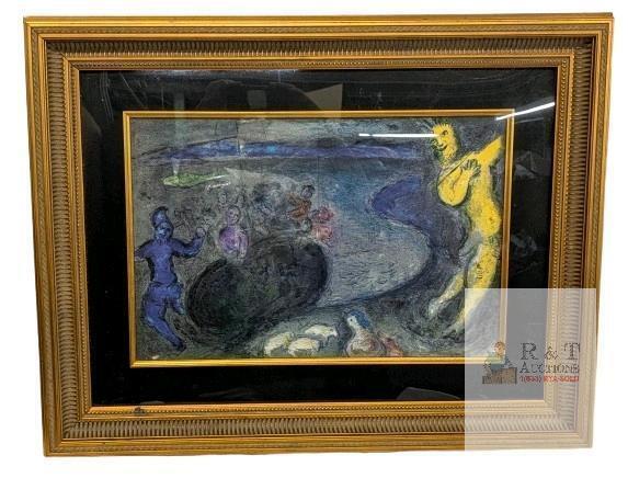Marc Chagall Print &ldquo;The Dream of Bryaxis, Leader of The Methymnaens&rdquo; , 28.5" &times; 22" Framed & Matted