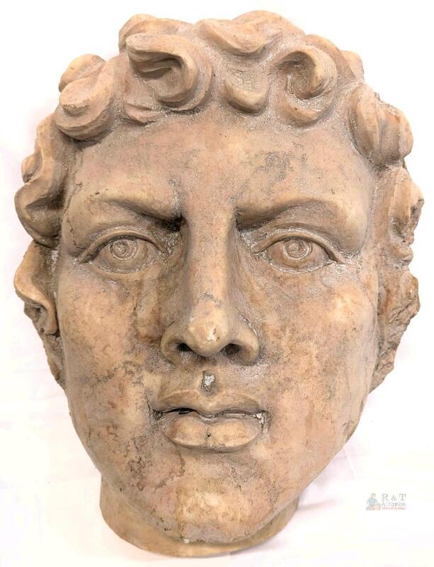 Large 16" Long Greek Head, Lightweight Fibreglass Decor, Very Surrealist!