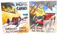 2 New 16" &times; 20" Grand Prix Vintage-Style Posters