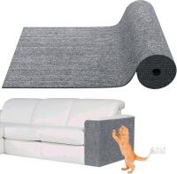 New 78.7"x15.8" Cat Scratching Mat - Trimmable Self Adhesive DIY Climbing Cat Scratcher Pad Replacement for Cat Tree Shelves and Post Cat Scratch Furniture (Light Grey)