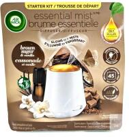 Air Wick Essential Mist Diffuser Kit, Brown Sugar & Vanilla, 20mL Refill, 3 AA Batteries, Cordless