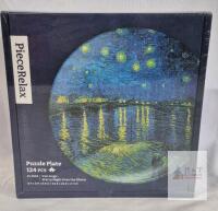 PieceRelax PL1003 124-Piece 3D Puzzle Plate - Van Gogh's "Starry Night Over the Rhone"