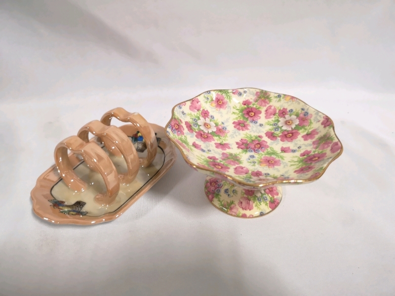 Royal Winton Footed Dish Shrewsbury + Toast Holder