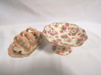 Royal Winton Footed Dish Shrewsbury + Toast Holder