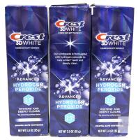 3 New Crest 3D White Advanced Hydrogen Peroxide 2.5% Enamel-Safe Whitening Toothpaste 85g [10/2026]