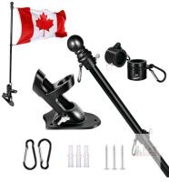 New - 6ft. Flag Pole Kit, Flag Poles Outdoor with Bracket , Tangle Free Stainless Steel Flag Pole Rings, Wall Mount Adjustable Flagpole for Residential Porch, Garden, Commercial . Flag Pole Only