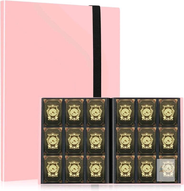 New 9-Pocket Trading Card Binder, 20 Pages for 360 Card Capacity Collection Binder, Card Folder for MTG, TCG, Game Cards & Sports Cards (Pink)