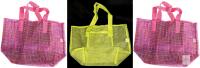 3 New Large 20.5" Across Neon Mesh Tote Bags