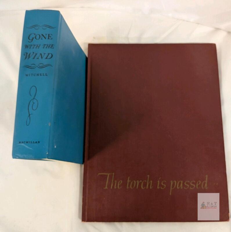 Gone with the Wind by Margaret Mitchell, Macmillan Hardcover + The Torch Is Passed, JFK Memorial Book