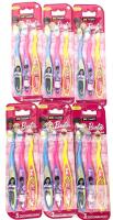 6 New Packs of 3 Kids' BARBIE Soft Bristle Toothbrushes