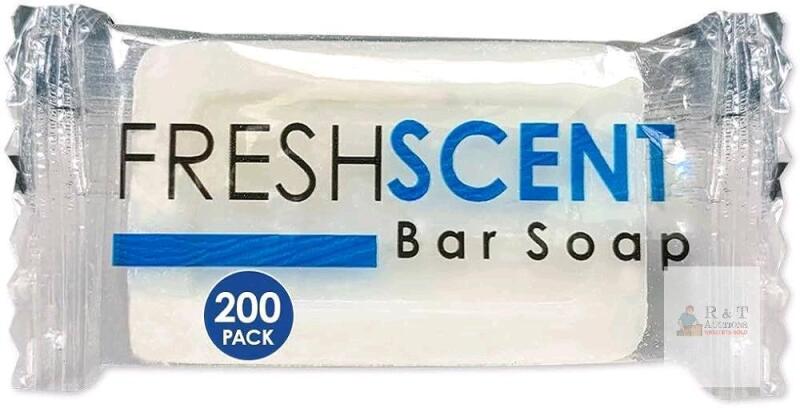 New 200-Pack Freshscent 1.0 oz Bar Soaps, Hotel/Travel Size, Individually Wrapped, Vegetable Based, Bulk Amenities and Toiletries for Hospitality