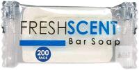 New 200-Pack Freshscent 1.0 oz Bar Soaps, Hotel/Travel Size, Individually Wrapped, Vegetable Based, Bulk Amenities and Toiletries for Hospitality