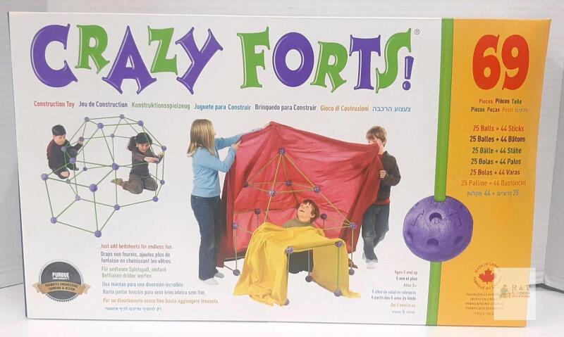 Crazy Forts 69 Piece Construction Toy Set, 25 Balls & 44 Sticks, Ages 5+, Made in Canada, STEM