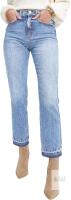 New Size 16 Women's Astylish High Rise Straight Leg Jeans for Women Stretch Denim Pants Sky Blue