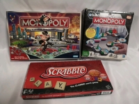 3 Board Games Monopoly Australian + Scrabble