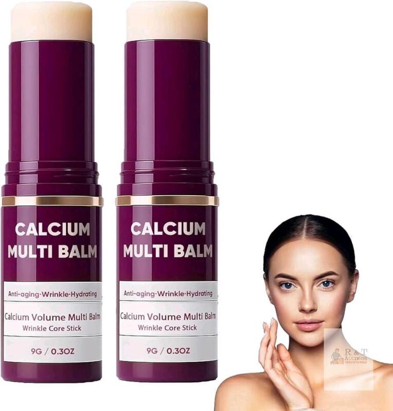 New 2-Pack Cemenrete Calcium Multi Balm, Korean Collagen Moisturing Sticks, Anti-Wrinkle & Hydrating, Suitable for Eyes, Neck, Face, 9g ea [exp 08/2028]