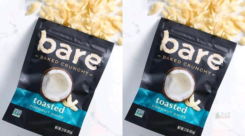 2 New BARE Toasted Coconut Chips, Gluten Free + Baked, 94g [bb 05/09/2026]