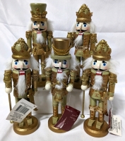 5 New 9.25" Tall Decorative Wooden Nutcrackers