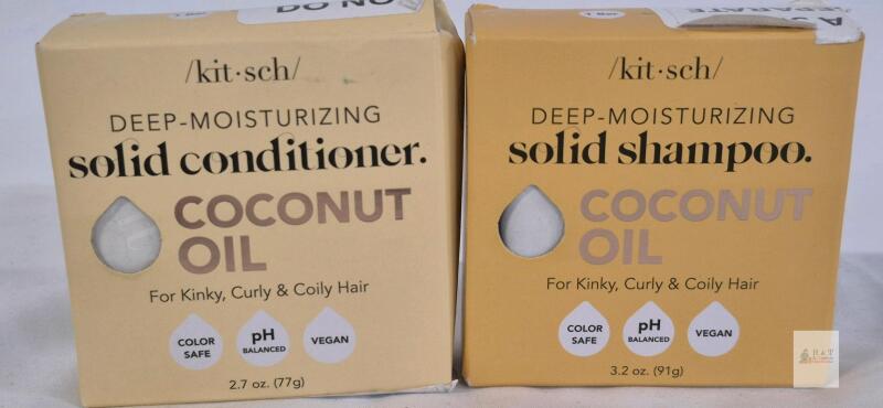 Kitsch Deep-Moisturizing Solid Conditioner & Shampoo Bars, 2.7 oz & 3.2 oz, Toasted Vanilla & Macadamia Milk