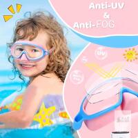 New Into The Sea Children's Swimming Goggles with Nose Protection, Swimming Diving Mask, Wide View, Anti-Fog, UV Anti Shattered Lens for Children 3-8