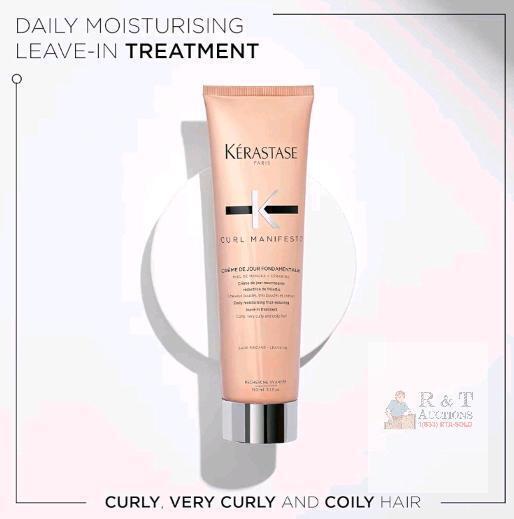 New K&eacute;rastase Curl Cream, Cr&egrave;me de Jour Fondamentale Conditioner, Leave-In Treatment & Heat Protectant, Controls Frizz & Enhances Curls, For All Curly Hair Types & Textures, 150 ml