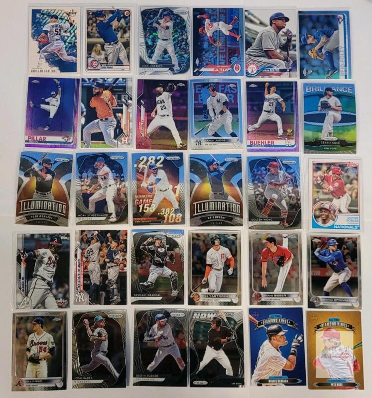 2019 - 2022 MLB Baseball Trading Card Singles , 30 Trading Cards