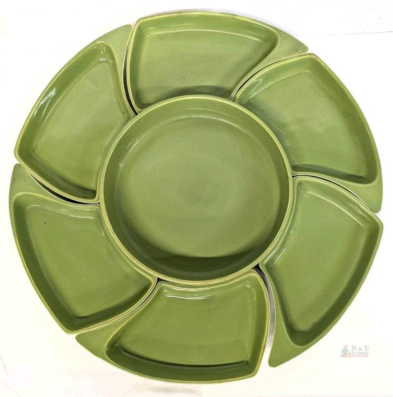 MCM Vintage Santa Anita Ware California 7-Piece Daisy Serving Set, 17" Diameter Assembled