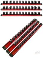 New 6pc Aluminum Alloy Magnetic Wrench Socket Organizer Storage Strip Set, 16" Long Each (Sockets Not Included)