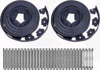 New Garden Edging, 60ft Landscape Edging with 60 Spikes for Lawn 2 Inch Tall (Black, 60FT)