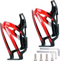 New 2-Pack Red SpeedCYC Bike Water Bottle Holder Ultra-Light Bicycle Bottle Cage with Screws Tool, Universal Cycling Cup Holder for MTB, Mountain Bikes