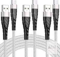 New 3-Pack USB-A to USB-C 6ft Long Fast Charging Cables (White)