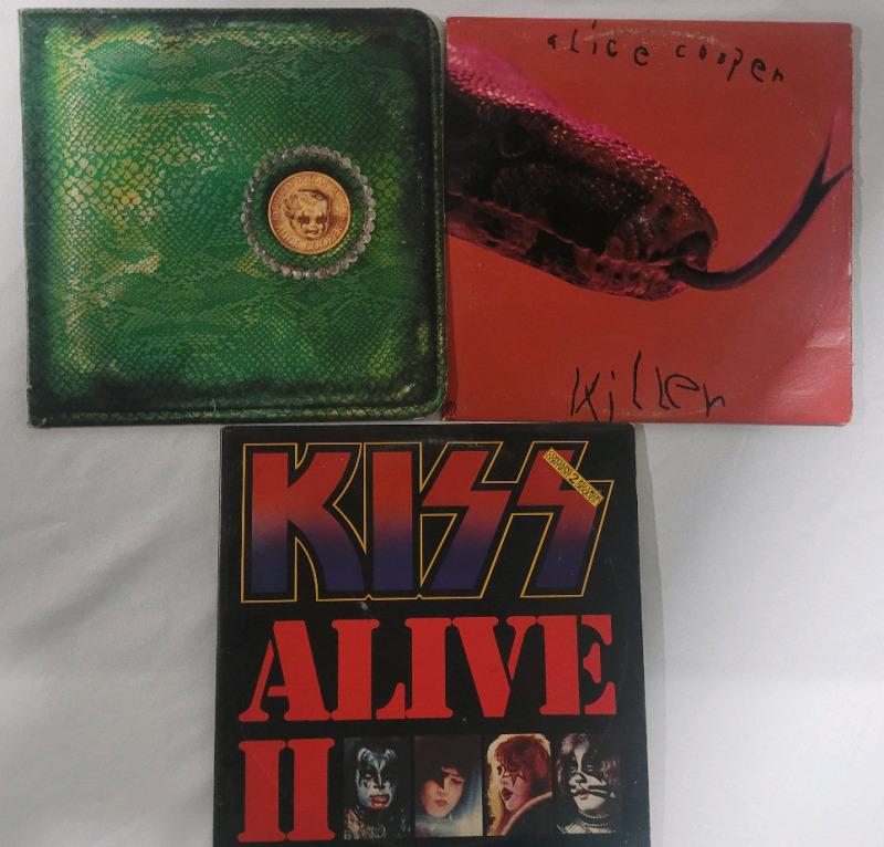 KISS & Alice Cooper LP Record Lot - 3 Albums