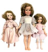2 Vintage SHIRLEY TEMPLE Dolls by IDEAL : 17.75" ST-19-1 & 13.5" & ST-15-N + 15" Mme Alexander Doll