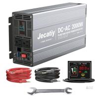 NEW Jecatiy DC-AC 2000W Pure Sine Wave Inverter, 12V DC to 120V AC, LCD, Dual Outlets, Remote