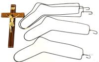 4 Vintage 24.5" Long Sock Stretchers & 15" Wooden Wall Crucifix