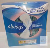NEW Always Infinity FlexFoam Size 1 Regular Flow Unscented Pads &ndash; 50 Count, Cosmos Wrapper