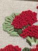 Framed Hand Embroidery Art &ndash; Red Flowers in Blue Vase, 15" &times; 13.25" Ornate Gold/Black Wood Frame - 2