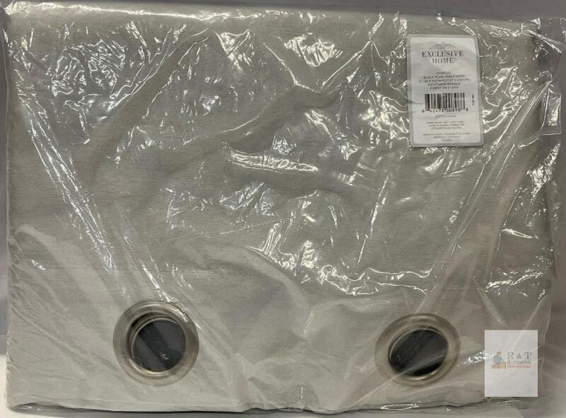 Exclusive Home Chateau Black Pearl 54x108" Grommet Curtain Panels, 2 Pack, Polyester, EH8051-04