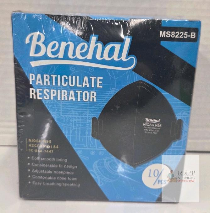Benehal MS8225-B N95 Particulate Respirator Masks, NIOSH Approved, Box of 10
