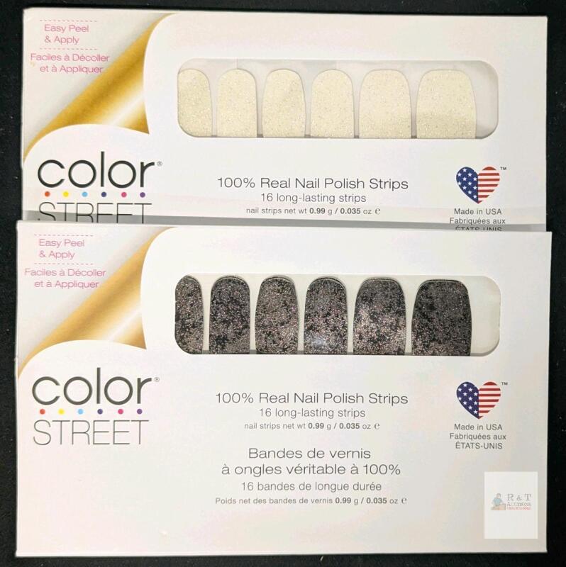 2 New Sets Color Street Real Nail Polish Strips, 16 Strips Per Pack