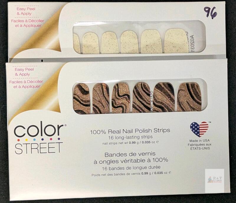 2 New Sets Color Street Real Nail Polish Strips, 16 Strips Per Pack