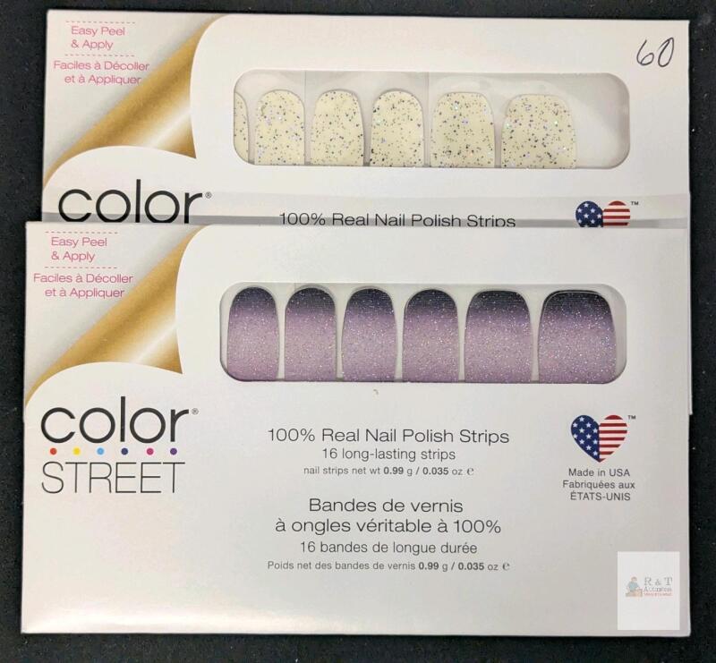 2 New Sets Color Street Real Nail Polish Strips, 16 Strips Per Pack