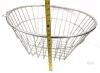 18" Stainless Steel Industrial Wire Basket, 10" Height, Hanging Hooks, Round Tapered Shape - 3