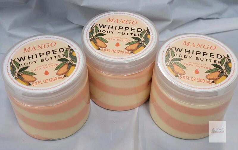 3 NEW Mango Whipped Body Butter, 6.8 fl oz (200 mL), Enriched with Shea Butter and Jojoba Oil