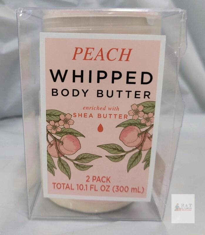 Peach Whipped Body Butter 2-Pack, 10.1 fl oz, with Shea Butter, Sealed, Exp 2028/08