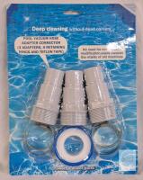 Pool Vacuum Hose Adapter Connector Kit, 3 Adapters, 4 Stainless Rings, Teflon Tape, Universal Fit
