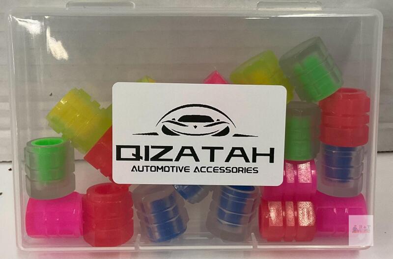 QIZATAH 20PCS Fluorescent Valve Stem Caps, Multi-Color, Universal Fit for Car, SUV, Bike, Motorcycle
